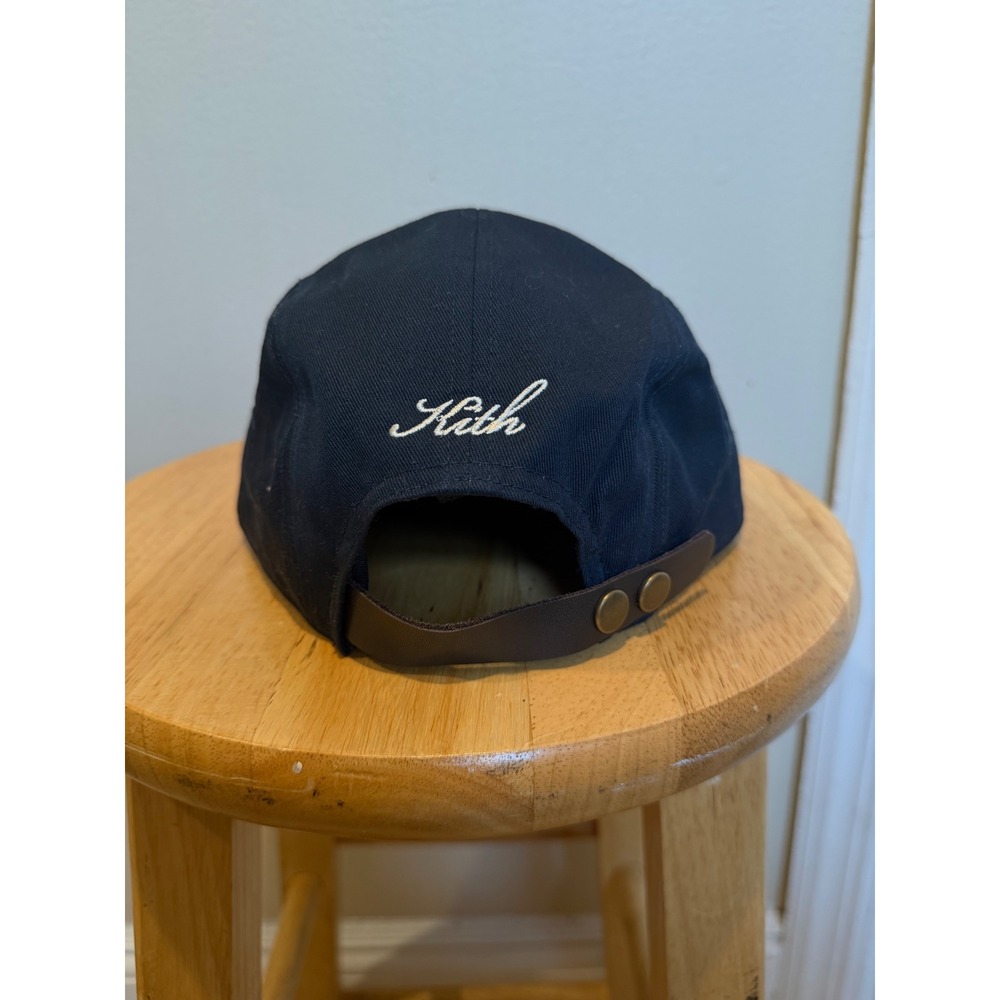 Kith Mens K Winged Foot Chenille Patch 5-Panel Camper Hat Navy Blue KHM050993 - Picture 3 of 7